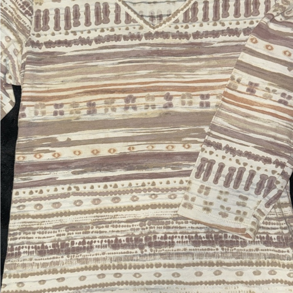 Striped V-Neck Long Sleeve Top